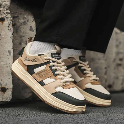 Vue arrière des sneakers Dunk Low Retro Timber Twist beige et vert