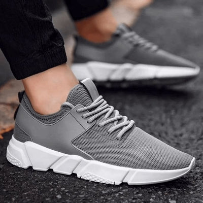 Sneakers streetwear gris pour femme et homme, vue de face